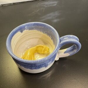 Handmade Ceramic Mug With 3-D Goldfish Surprise Inside